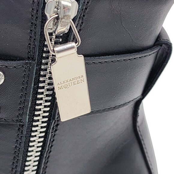Alexander McQueen Leather Combat Boots 38.5 - Picture 12 of 14